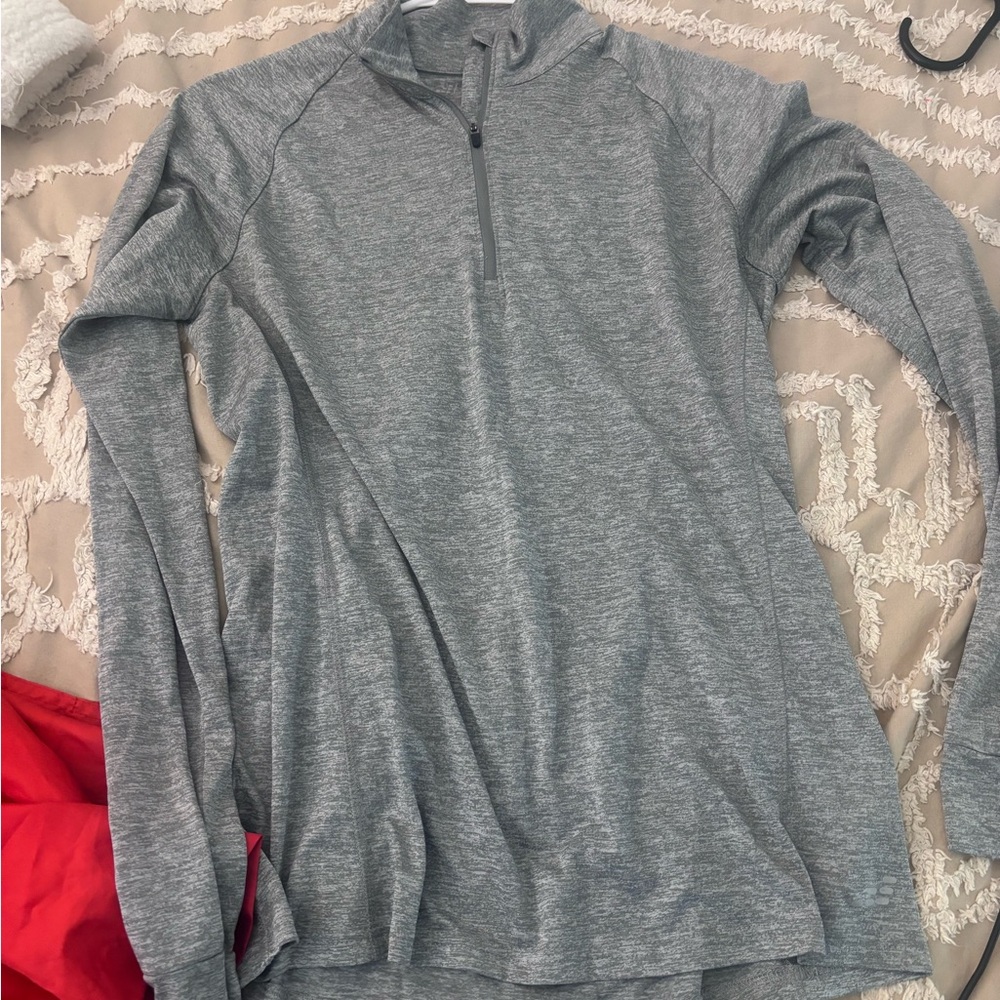 Gray dry fit athletic jacket